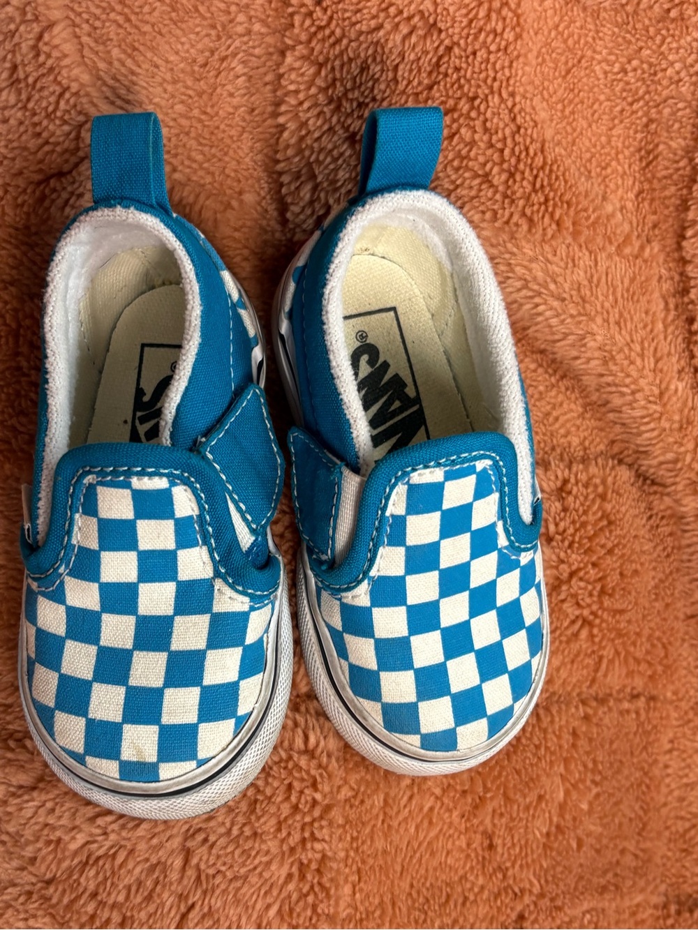 Vans Kids Checkerboard Slip-On Sneakers - Blue & White